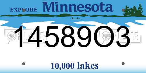 14589O3 Minnesota License Plate