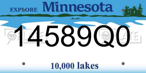 14589Q0 Minnesota License Plate