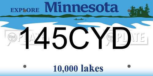 145CYD Minnesota License Plate