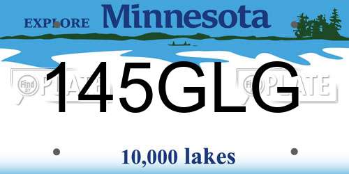 145GLG Minnesota License Plate