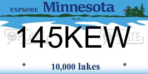 145KEW Minnesota License Plate