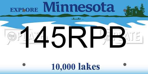 145RPB Minnesota License Plate
