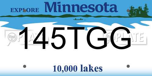 145TGG Minnesota License Plate