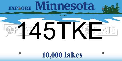 145TKE Minnesota License Plate