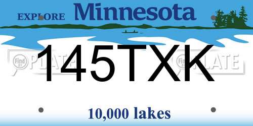 145TXK Minnesota License Plate