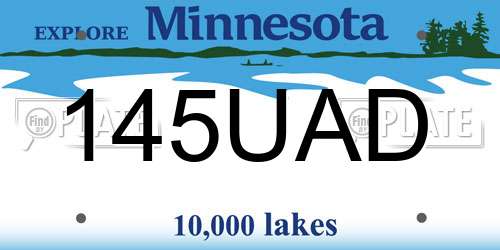 145UAD Minnesota License Plate
