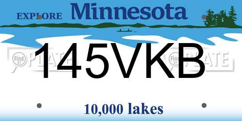 145VKB Minnesota License Plate