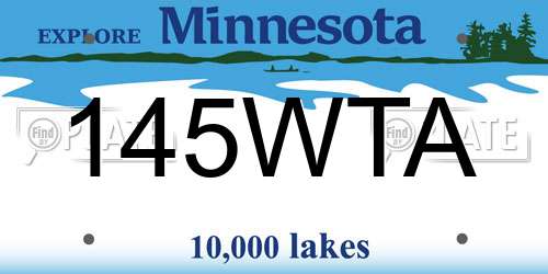 145WTA Minnesota License Plate