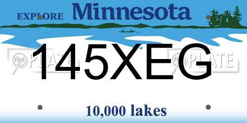 145XEG Minnesota License Plate