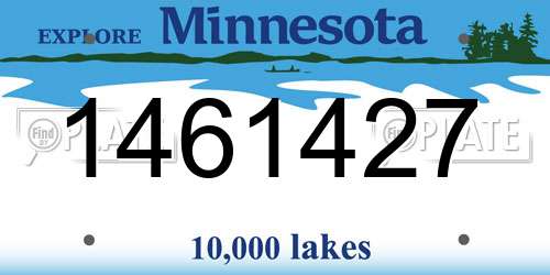 1461427 Minnesota License Plate