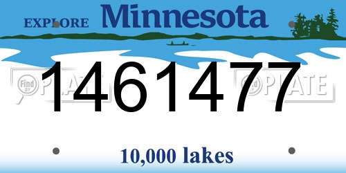 1461477 Minnesota License Plate