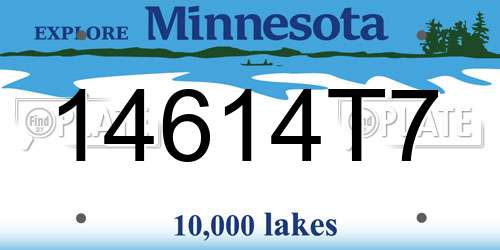 14614T7 Minnesota License Plate