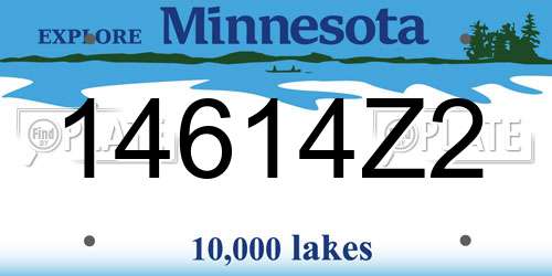 14614Z2 Minnesota License Plate