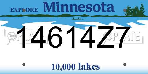 14614Z7 Minnesota License Plate