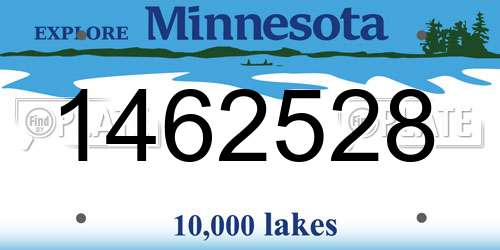 1462528 Minnesota License Plate