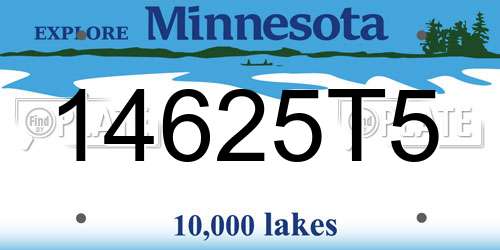 14625T5 Minnesota License Plate