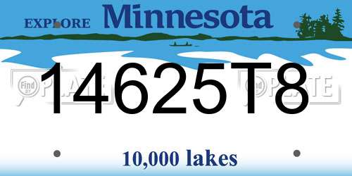 14625T8 Minnesota License Plate