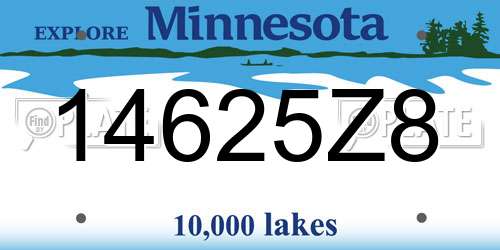 14625Z8 Minnesota License Plate