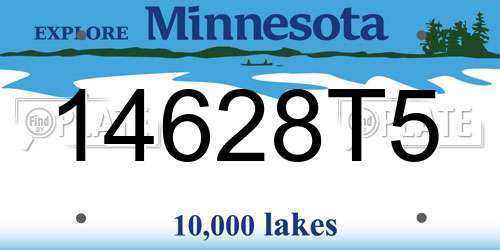 14628T5 Minnesota License Plate