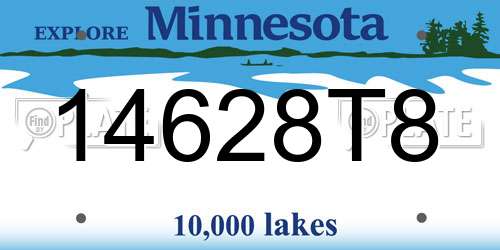 14628T8 Minnesota License Plate