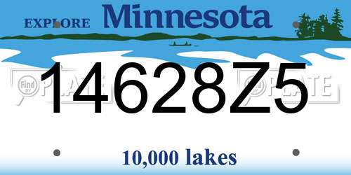 14628Z5 Minnesota License Plate