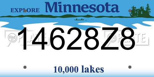 14628Z8 Minnesota License Plate