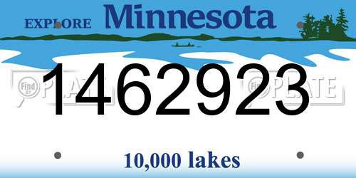 1462923 Minnesota License Plate