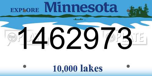 1462973 Minnesota License Plate