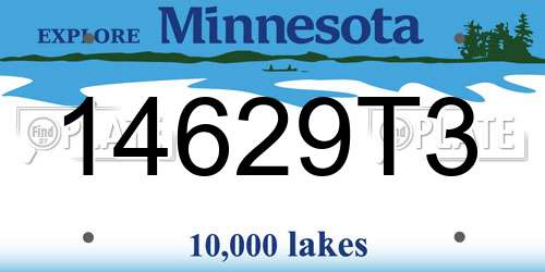 14629T3 Minnesota License Plate