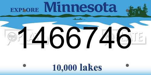 1466746 Minnesota License Plate