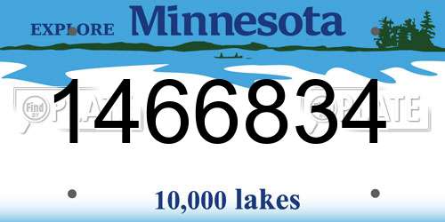1466834 Minnesota License Plate