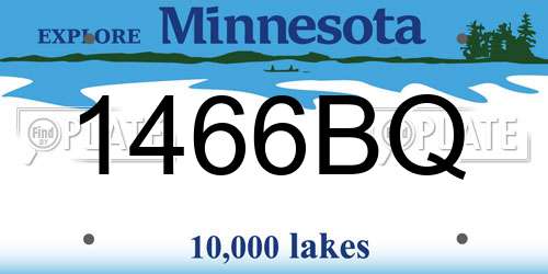 1466BQ Minnesota License Plate