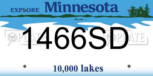 1466SD Minnesota License Plate