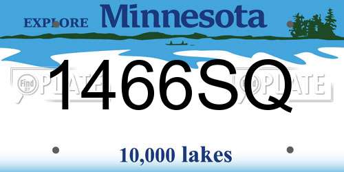 1466SQ Minnesota License Plate