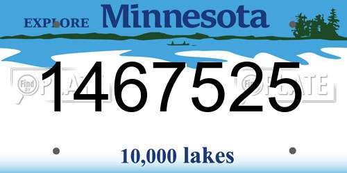 1467525 Minnesota License Plate