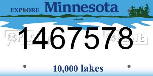 1467578 Minnesota License Plate