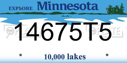 14675T5 Minnesota License Plate
