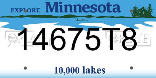 14675T8 Minnesota License Plate