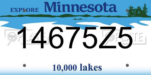 14675Z5 Minnesota License Plate