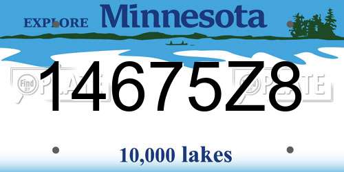 14675Z8 Minnesota License Plate