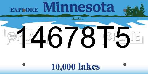14678T5 Minnesota License Plate