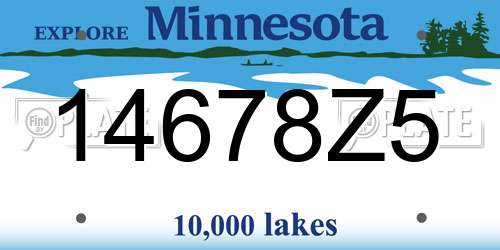 14678Z5 Minnesota License Plate