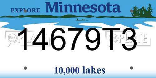 14679T3 Minnesota License Plate