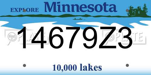 14679Z3 Minnesota License Plate