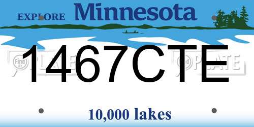 1467CTE Minnesota License Plate