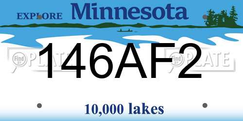 146AF2 Minnesota License Plate