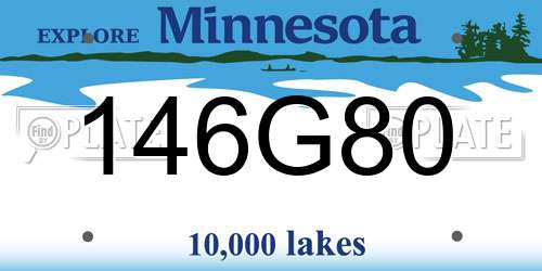 146G80 Minnesota License Plate