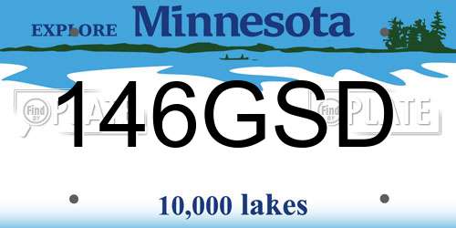 146GSD Minnesota License Plate