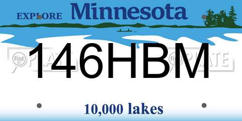 146HBM Minnesota License Plate