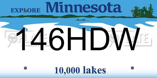 146HDW Minnesota License Plate